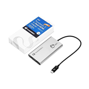 Thunderbolt 3 Dual HDMI アダプター Amazon.com: SIIG Thunderbolt 3 to Dual HDMI 2.0 Port Display